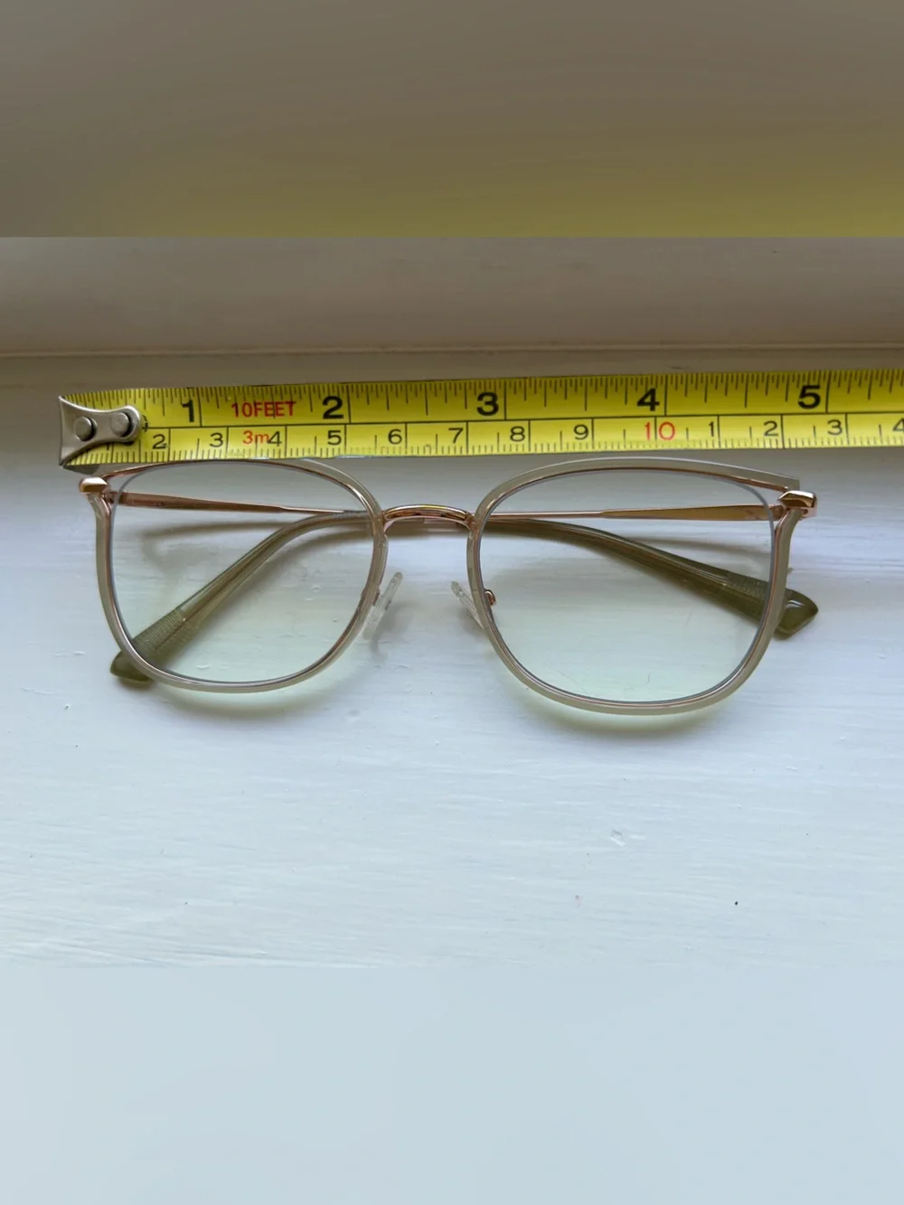 Women’s Clear with Light Green Tinted Stylish Blue Blocker Eyeglasses